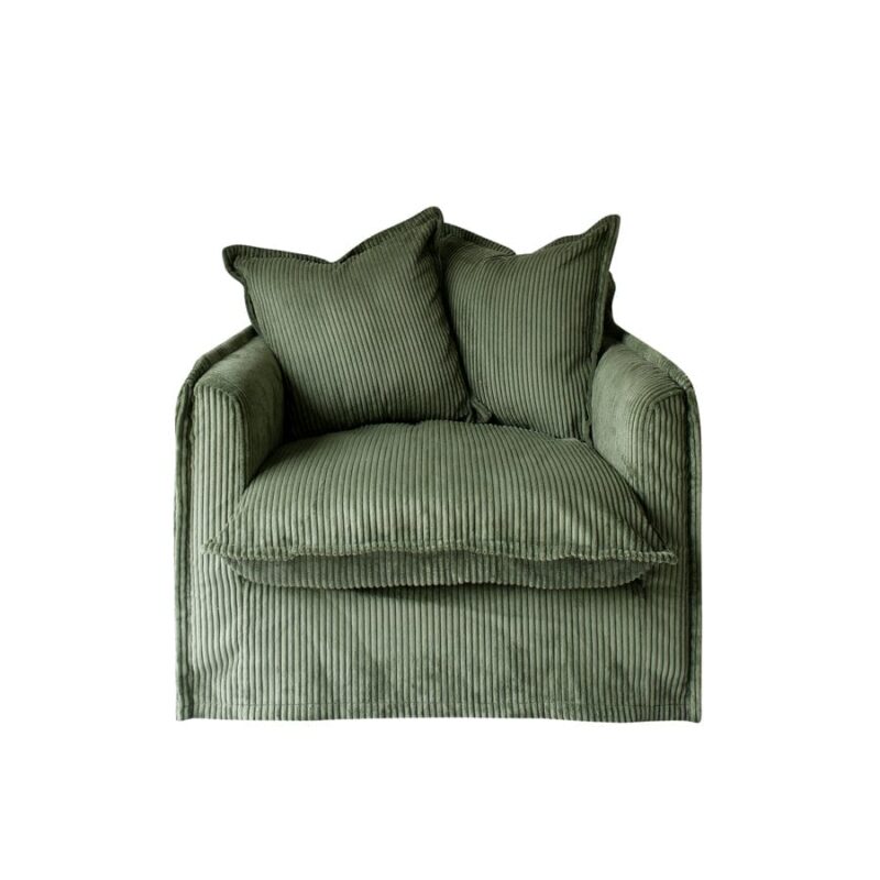 The Cloud Single Seater with Sage Corduroy Slipcover - Image 3