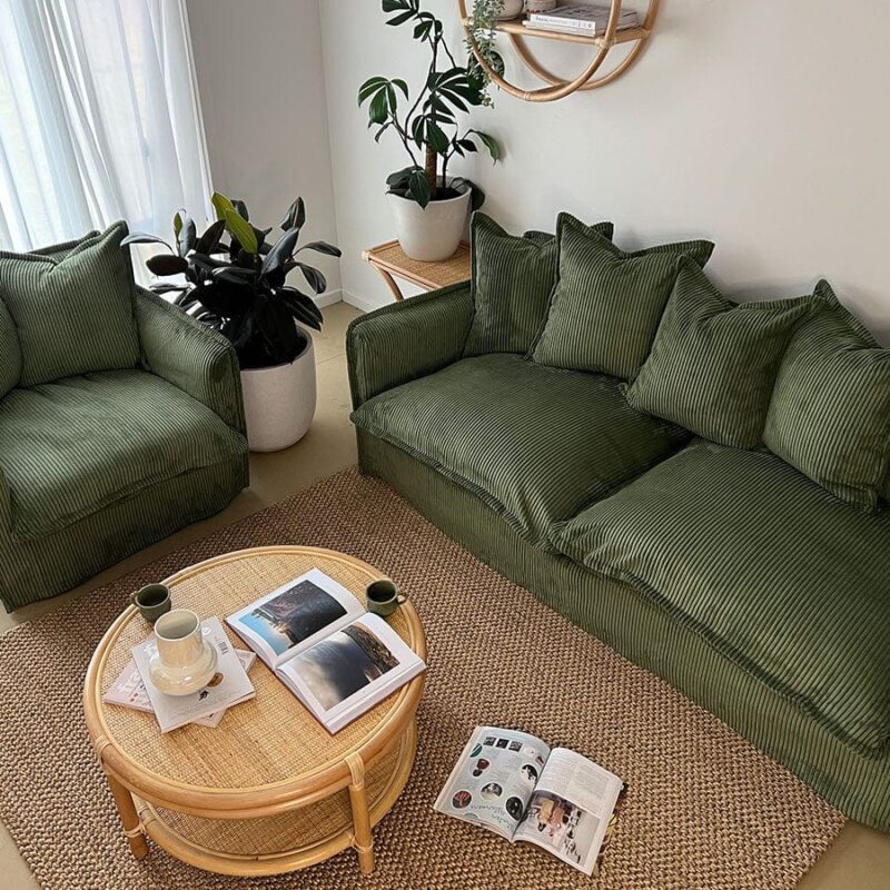 The Cloud Single Seater with Sage Corduroy Slipcover - Image 8