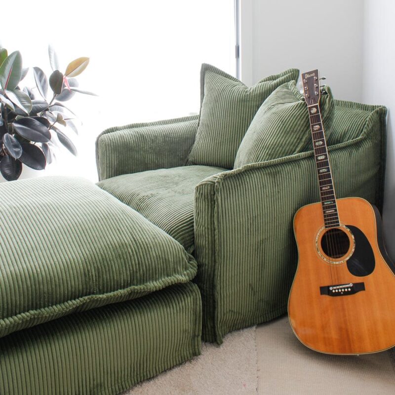 The Cloud Single Seater with Sage Corduroy Slipcover - Image 12