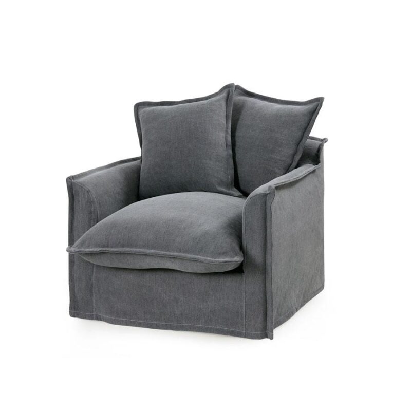 The Cloud Single Seater with Slate Slipcover