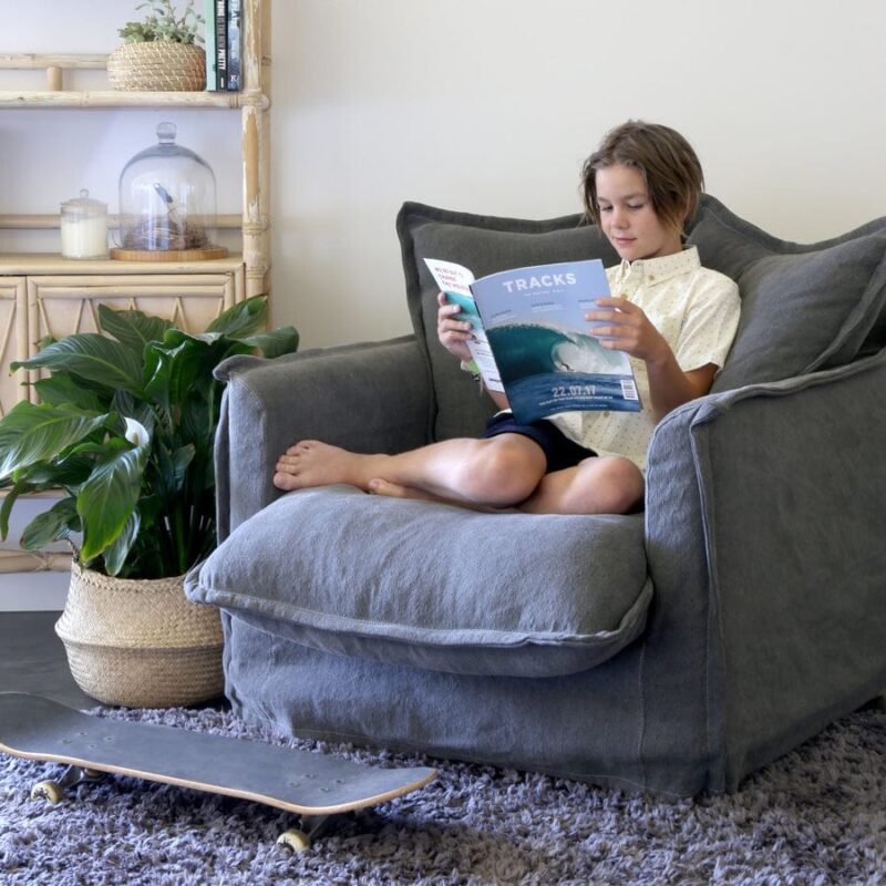 The Cloud Single Seater with Slate Slipcover - Image 12
