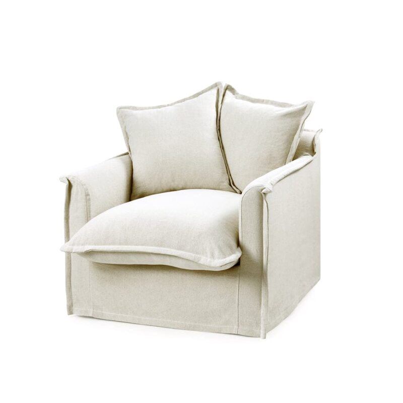 The Cloud Single Seater with Stone Slipcover
