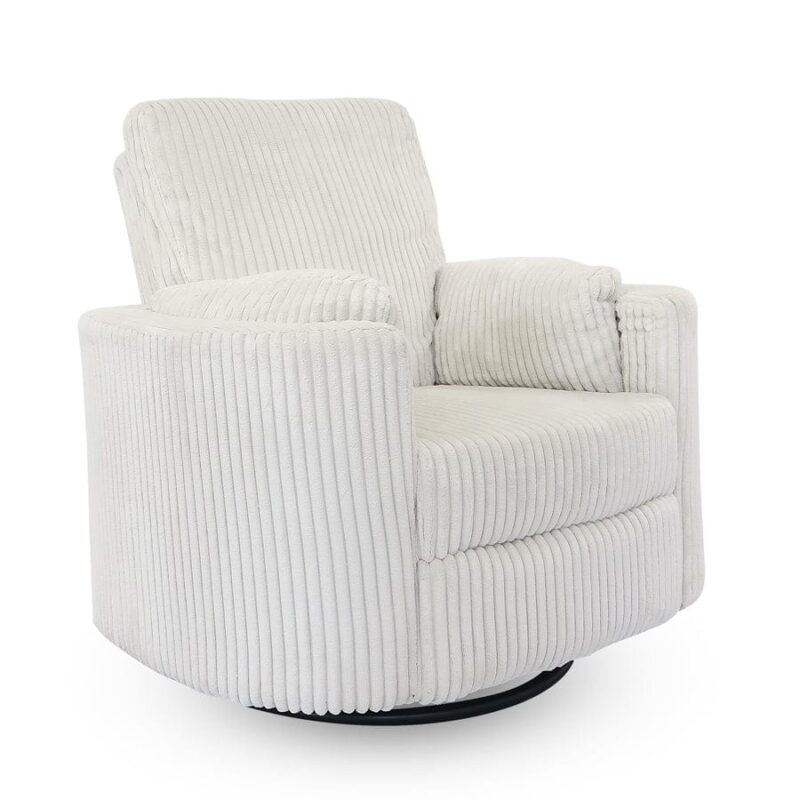 The Hug Swivel Recliner Chair Off White